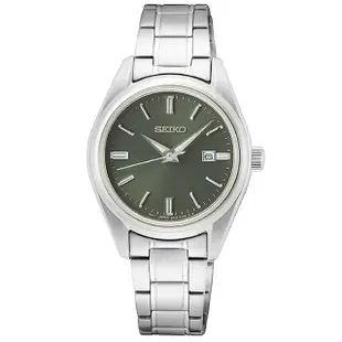 【SEIKO 精工】CS系列 現代簡約時尚男女對錶石英錶-綠_SK028(6N52-00A0G/6N22-00K0G 情侶錶 情人節)