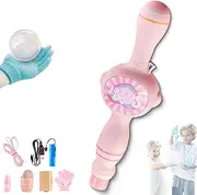 Colorful Smoke Bubble Machine & Elastic Bubble Fog Wand, Magic Interactive Fog Bubbles Machines for Party, with Elastic Smoke Effect, Fun Indoor Outdoor Accessories (Pink)