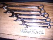 6 NEW QUALI-KRAFT WRENCH'S 12PT COMBO QUICK RELEASE CRV CHROME 5/8" TO 3/4"