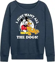 [Disney] Mickey & Friends - Mickey Pluto Just Want All Dogs - Women's Lightweight French Terry Pullover