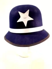 Jhats English Police Bobby Hat Child Felt Blue White Star Wool Felt British NEW