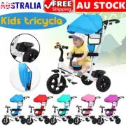 4 In1 Baby Stroller Prams Kids Safety Tricycle Bike Trike Ride-On Toy Gift