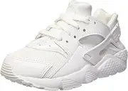 [Nike] Kid's Huarache Run PS, WHITE/WHITE-PURE PLATINUM, Youth Size 10.5