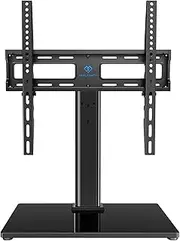 PERLESMITH Swivel Universal TV Stand/Base - Table Top TV Stand for 32-60 inch LCD LED TVs - Height Adjustable TV Mount Stand with Tempered Glass Base, VESA 400x400mm, Holds up to 88lbs PSTVS09