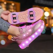Roller skates shoes for kid 4 wheels sneakers boy girl lighted up quad skates