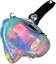 [Yihuaqun] Natural s925 silver fire color opal ring rough stone raw ore opal crystal color treasure mineral crystal jewelry