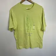 Uniqlo Billie Eillish Shirt Green XS Oversized Takashi Murakami Short Sleeve