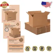 Bulk Pack of 20 Corrugated Boxes, 20"L x 12"W x 12"H for Safe Shipping & Storing