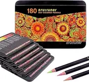Laconile Colouring Pencils Set With Tin Box, 180 Brutfuner Coloured Pencils for Adult Colouring Books, Students or Kids School Art Supplies