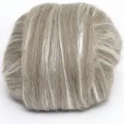 Shetland Top (Natural Grey)/Silk (70/30) 100g Wool Roving Spinning Fibre Felting