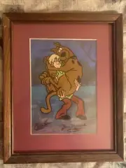 Scooby Doo and Shaggy Signed Cartoon Art by Casey Kasem and Don Messick Painted