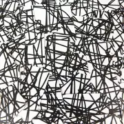 Sequin Rectangle 1.5" Black White Crazy Scribble Pattern Opaque