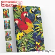 Paint By Numbers Kit Parrot Nature Animal Wall Home Kids Beginner Canvas Oil Art