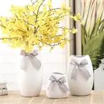 歐式時尚簡約陶瓷花瓶白色 家居客廳干花瓶裝飾瓷器擺件現代花器