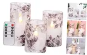 Electroplated Rose Flameless Candles with Remote&Timer - Romantic Theme 2AA