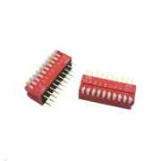 10pcs Slide Type Switch Module 2.54mm 10-Bit 10 Position Way DIP Red Pitch