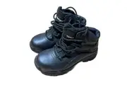 Telas Ankle Cut Leather Combat w Side Zip Boots Shoes EEE - Black