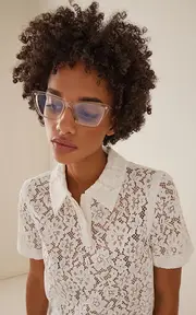 [Saint Laurent] Mica Thin Cat-Eye Acetate Glasses