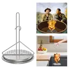 Stainless Steel Vertical Skewer Holder BBQ Cooker Chicken Roaster Rack Grill AU