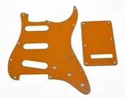 Dopro 11 Hole Strat SSS Pickguard ST Back Plate Trem Cover for USA/Mexican FD Strat Orange 3 Ply