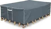 Gasadar Rectangular Outdoor Patio Sectional Furniture Cover Waterproof for General-Purpose Outdoor Dining Tables, Chairs and Sofas, 600D Heavy Duty, 110" L x 84" W x 28" H, Grey