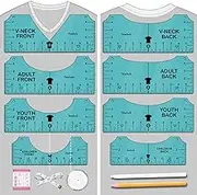 Tshirt Ruler Guide for Vinyl Alignment - T Shirt Measure Rulers Guide, Shirt Measurement Centering Tool Heat Press Screen Printing Embroidery Accessories Sublimation Blanks Product V-Neck Front Back