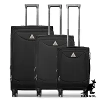 在飛比找Yahoo奇摩購物中心優惠-KANGOL - 英國袋鼠世界巡迴布面行李箱三件組-共3色