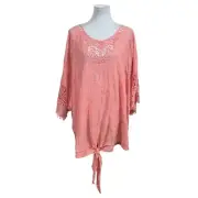 NWT Lane Bryant Peach Lace Shoulders 34/36