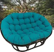 Papasan Chair Cushion, Egg Chair Cushion Double Papasan Chair Cushion, Hanging Egg Hammock Chair Pads with Ties Swing Chair Cushions, for Outdoor Patio Garden,Blue,67 * 47 * 6in