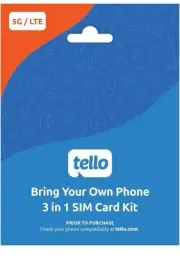 Tello Mobile - 3 in 1 SIM Card Kit. T-Mobile, Android, iPhone, Samsung.