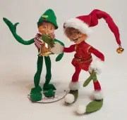 AnnaLee Posable Dolls 9” Christmas Two Cute Boys