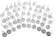 Vaguelly 50pcs Numbered Key Tags: 1-50 Stainless Steel Round Metal Rings with - for Organized Storage and Key Box Cabinet Labeling