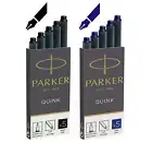GENUINE PARKER Fountain Pen Refill Ink Cartridges Quink Replacement BLACK & BLUE