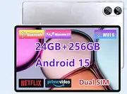 Android Tablet 10.1" inch, 4G LTE Dual SIM, 24GB RAM,256GB Storage,Supports Extend 1TB, IPS Touchscreen,Dual Camera, WiFi/WLAN/Bluetooth/GPS,TYD-109pro (Silver, 256 GB)