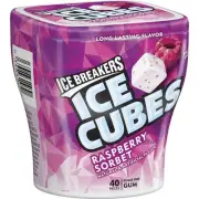 Ice Breakers Ice Cubes Raspberry Sorbet Sugar Free Chewing Gum, Bottles 3.24...
