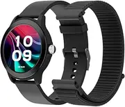 SPC Smartee Duo Vivo 2 Smartwatch with 1.32 Inch Round AMOLED Dial, Bluetooth Calls, 2 Bracelets, 100 Sports, IP68, 8 Days Battery Life, App Control, Android/iOS, Black