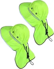 [NY GOLDEN FASHION] Men High Visibility Sun Hat with Neck Flap Wide Brim Boonie Hat Bucket Cap Packable Adjustable