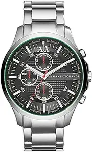 [Armani Exchange] Men's Silver Stainless Steel Hampton Analogue Watch, 46mm