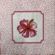 TWO Individual Paper Cocktail Decoupage Napkins - 1591 Deco Hibiscus