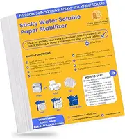 New brothread 24PCS A4 Sticky Water Soluble Embroidery Stabilizer Printable Paper Stabilizer - Medium Weight - Allowed for Print or Draw Patterns Best for Hand & Machine Embroidery