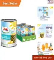 Pineapple Juice: No Added Sugar, Naturally Gluten Free, 46oz Cans Pack of 6