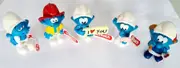 Schleich Smurfs Set of 5 - Fireman, Handy, Vanity, Sign, Lazy Smurf