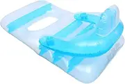SUPVOX Inflatable Floating Bed Swimming Bed for Pool PVC Mat Backrest Armrest Lightweight Portable Pool Mat for Adults Boys and Girls