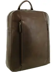 [PIERRE CARDIN] Leather Functional Business Laptop Backpack in Oak