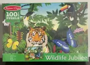 Melissa & Doug WILDLIFE JUBILEE Jungle Animals Jigsaw Puzzle 100 pcs NEW SEALED