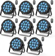 8Packs RGBW LED Par Stage Light 84W Strobe Par Lights with Sound Activation, DMX 4/8CH Stage Lighting for DJ Bar KTV Disco Birthday Party