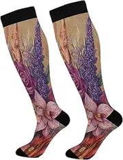 [Caihoyu] Womens Compression Socks Compression Sock 15-20 mmHg for Nurses, Pregnancy, Flying, Running,Travel