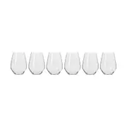 6pc Krosno Harmony 600ml Stemless Wine Glass Drinkware/Glassware Set Clear