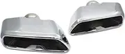 1 Pair Exhaust Tip Muffler Tip Compatible For BMW 5 Series G30 G38 540 530 2018-2019 Car Rear Tail Tips Nozzle Tailtip Accessories(Silver)