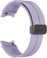 [SUPENG] Silicone Band Compatible with Samsung Watch 5 Pro 45mm 4 Classic 46mm 42mm Magnetic Buckle Correa Bracelet Galaxy Watch 5 44mm 40mm Strap (Color : Lavender, Size : Galaxy Watch 4 40mm)